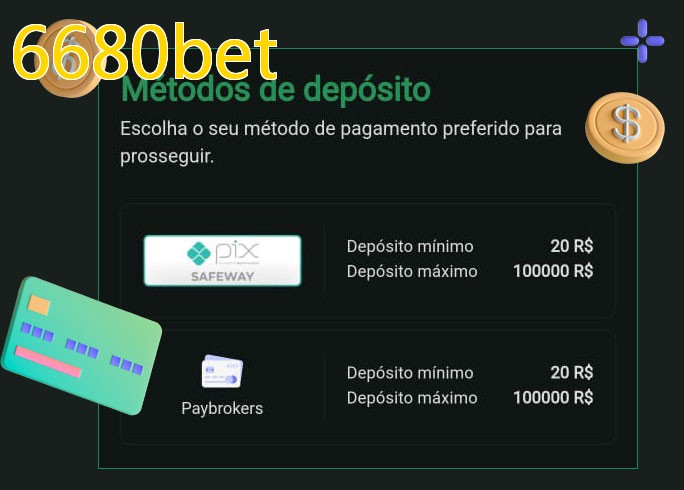 O cassino 6680betbet oferece uma grande variedade de métodos de pagamento